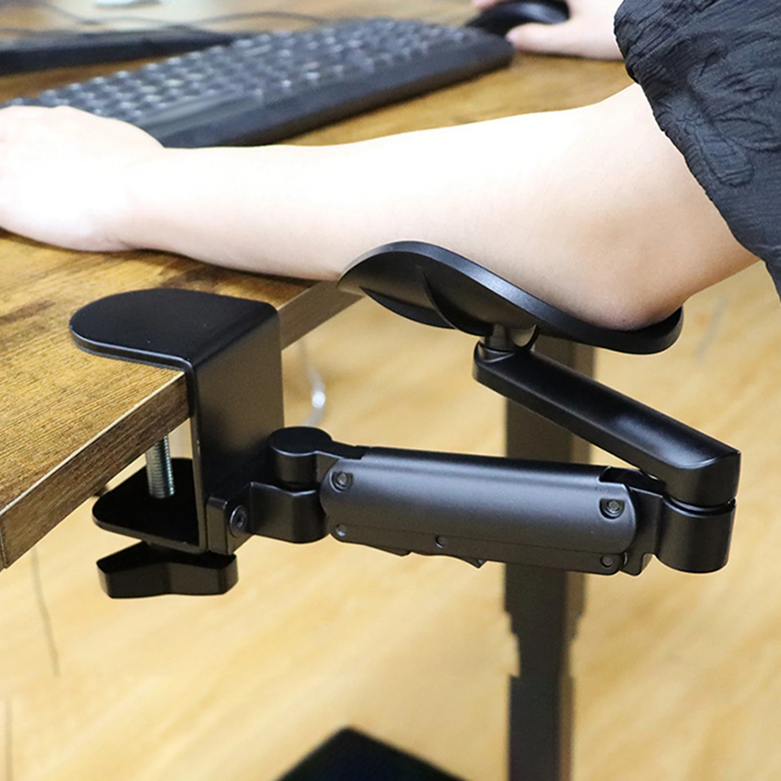 Arm Rest Support for Desk Ergonomic Easy to Install Adjustable Wrist Cushion Computer Armrest Bracket for Office Laptop Desk