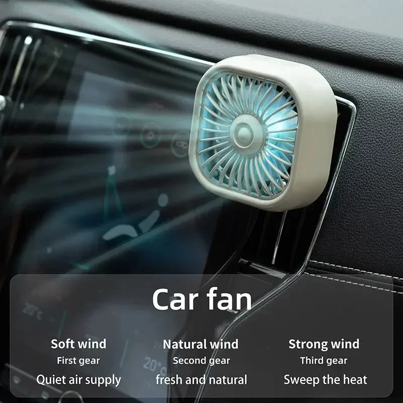 Electric fan mini car vent high-speed cooling energy-efficient USB powered portable
