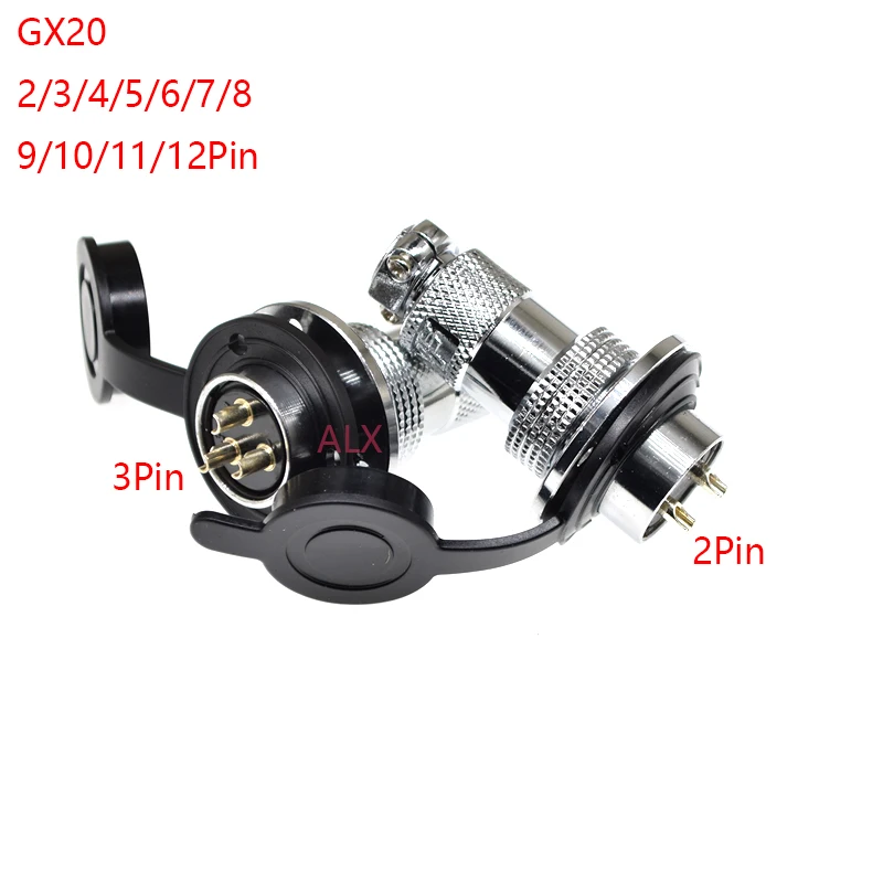 GX20 7ピン オス-メス 配線プラグ 3穴 パネルマウントソケット ストレートコネクタ 10個 GX20 8ピン オス-メス フランジマウントコネクタ ストレート航空プラグ＆ソケット 10個