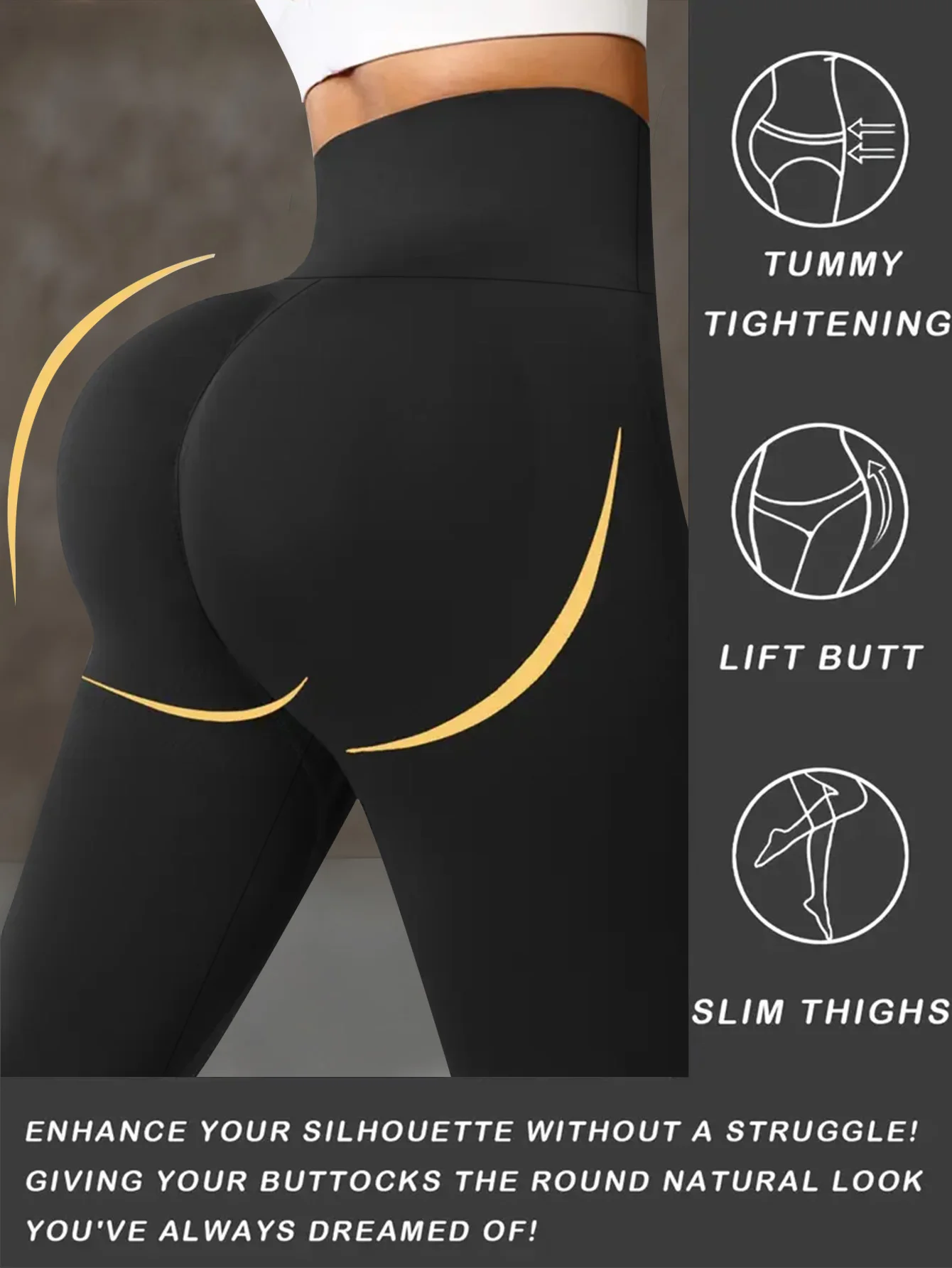 Womens Sports High Waist Skinny Leggings Elastic Slim Tummy Control Hip Lifting For Yoga Running Outdoor Cycling 1