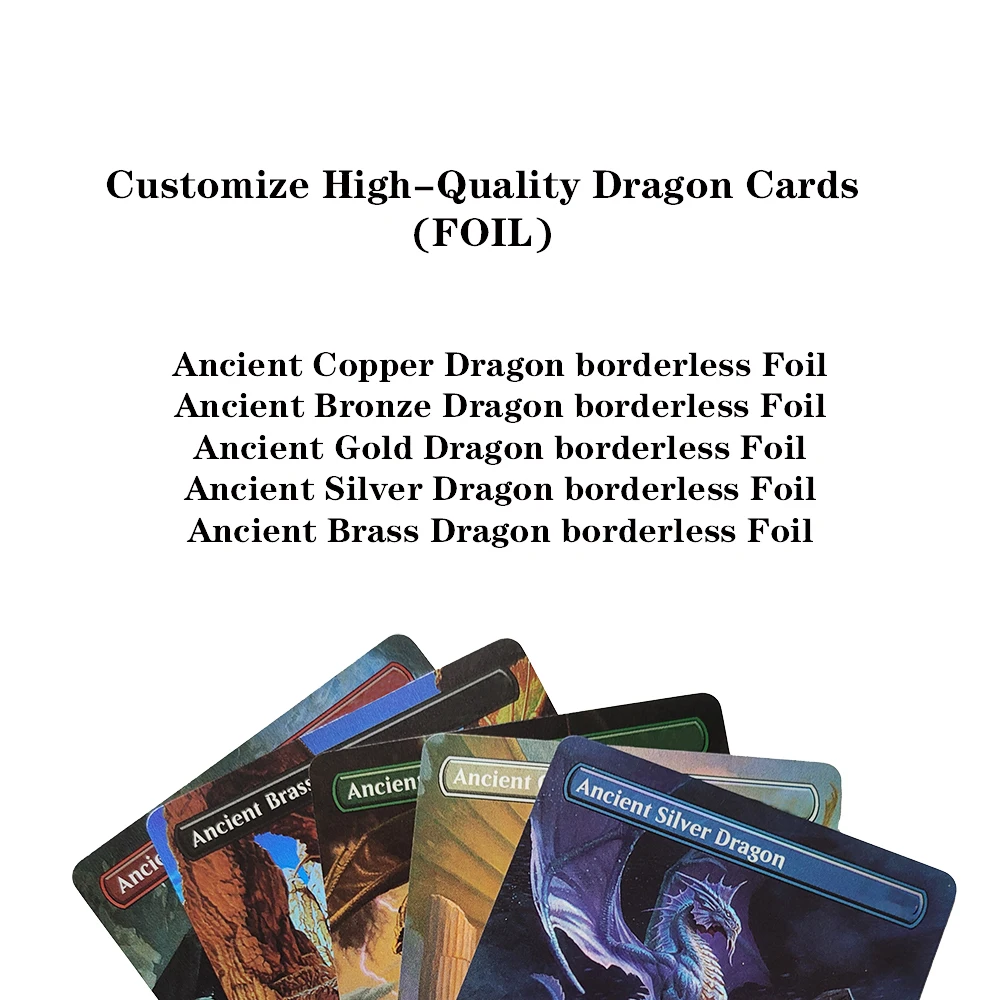 Professional Customization Magical Bundle Dragon Cards Ancient Copper Dragon Sliver Bronze Gold Brass board games game cards collectible cards