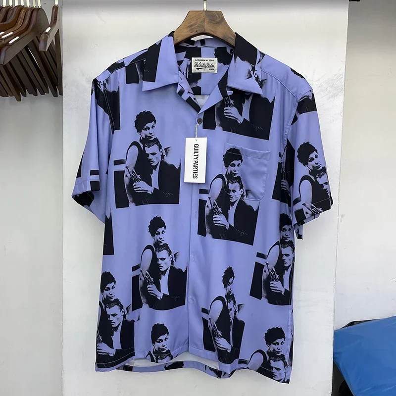トップス WACKO MARIA Jazz Album Collage Shirt M WACKO MARIA Jazz Collage Print Shirt