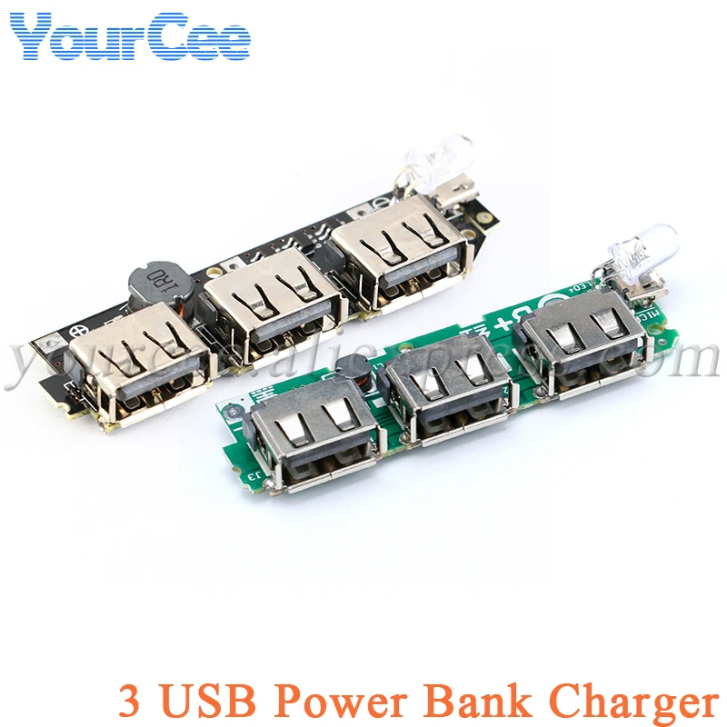 Gepolijst eindpunt Voorwaardelijk 2pcs 5v 2.1a 3 Usb Power Bank Charger Circuit Board Step Up Boost Power  Module Powerbank With Led - Integrated Circuits - AliExpress