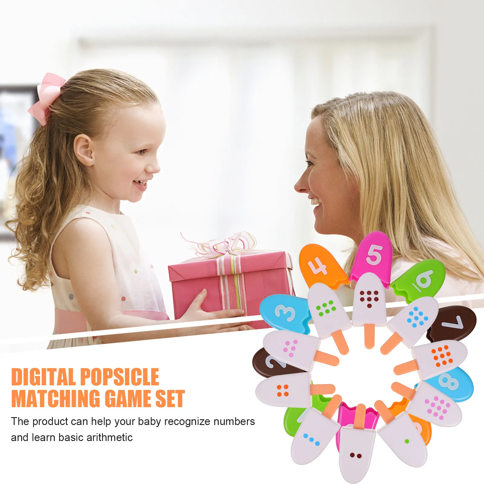 1 세트 팝 숫자 학습 게임 다양한 색상 어린이 교육용 매칭 인지 놀이 장난감 숫자 인식 보조 도구