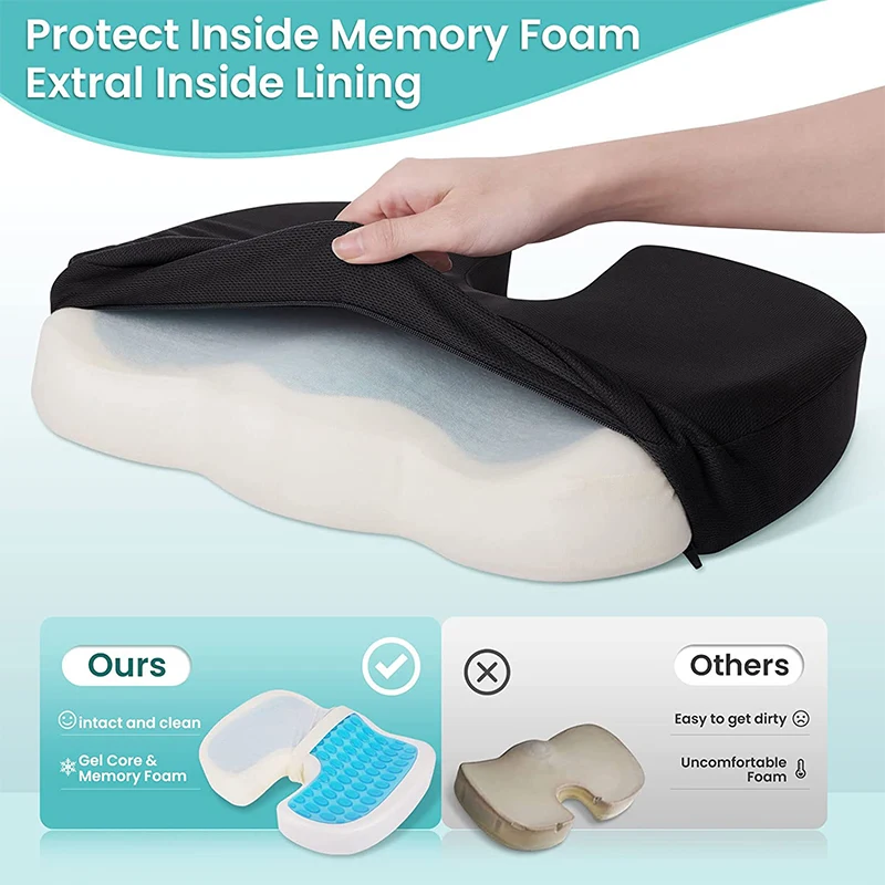 Memory Foam Office Chair Cushion For All-day Sitting, Seat Cushion