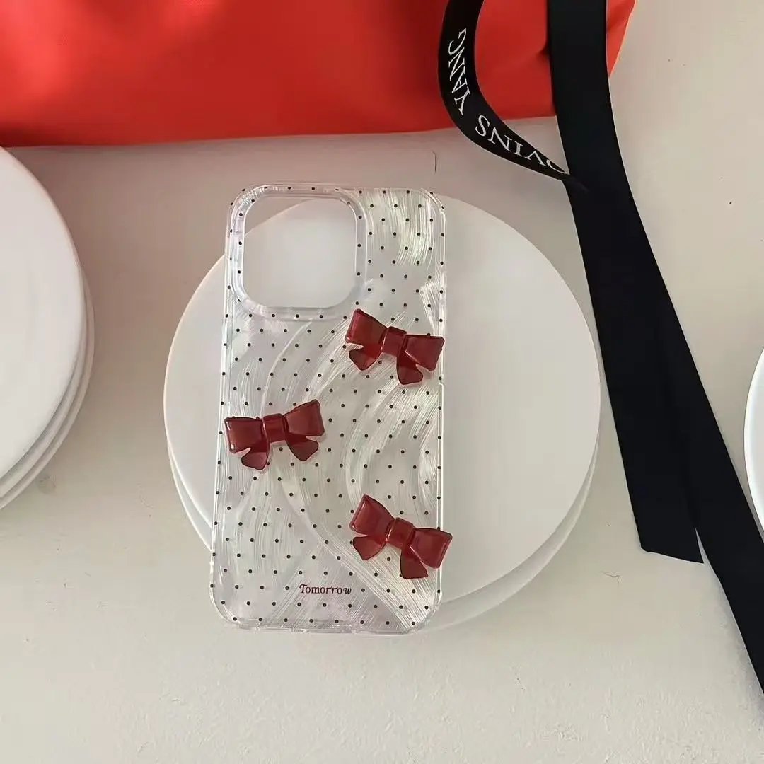 Elegant 3D Bowknot Bling Dot Phone Case