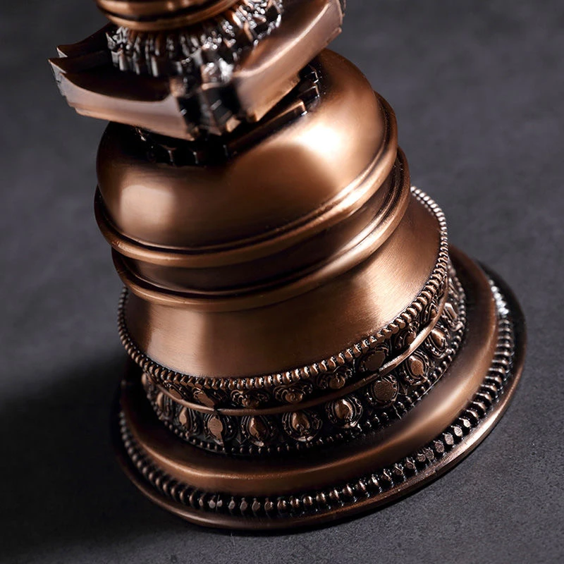 Handicraft Tibetan Bronze Stupa Auspicious Alloy Tantric 15cm Stupa Engraved Buddhist Home Indoor Altars Desktop Decorative 3