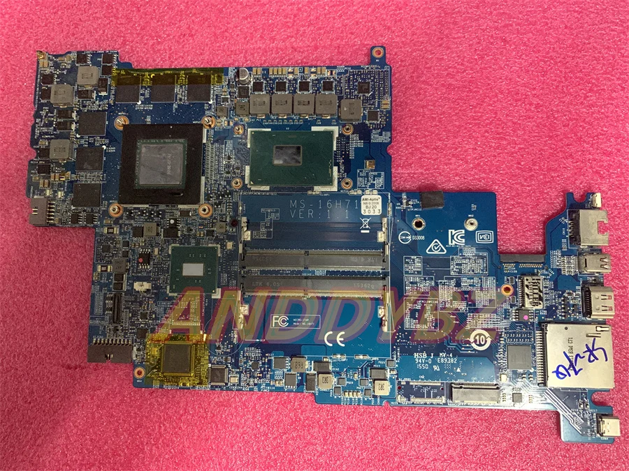 

Used Original MS-16H71 REV 1.1 FOR MSI MS-16H7 gs60 WS60 Laptop Motherboard with I7-6700 CPU AND GTX970MTESED Test OK