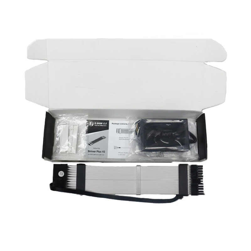 LianLi Strimer Plus V2、5v A-RGB 電源延長ケーブル 24P+8PINX3