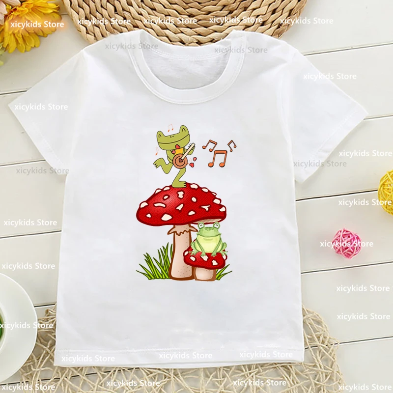 

Kawaii Frog Strawberry Sushi Cute Aesthetic Girls Tops Animal Cartoon Children Tshirt Fashion Casual Girls T-Shirt Top Wholesale