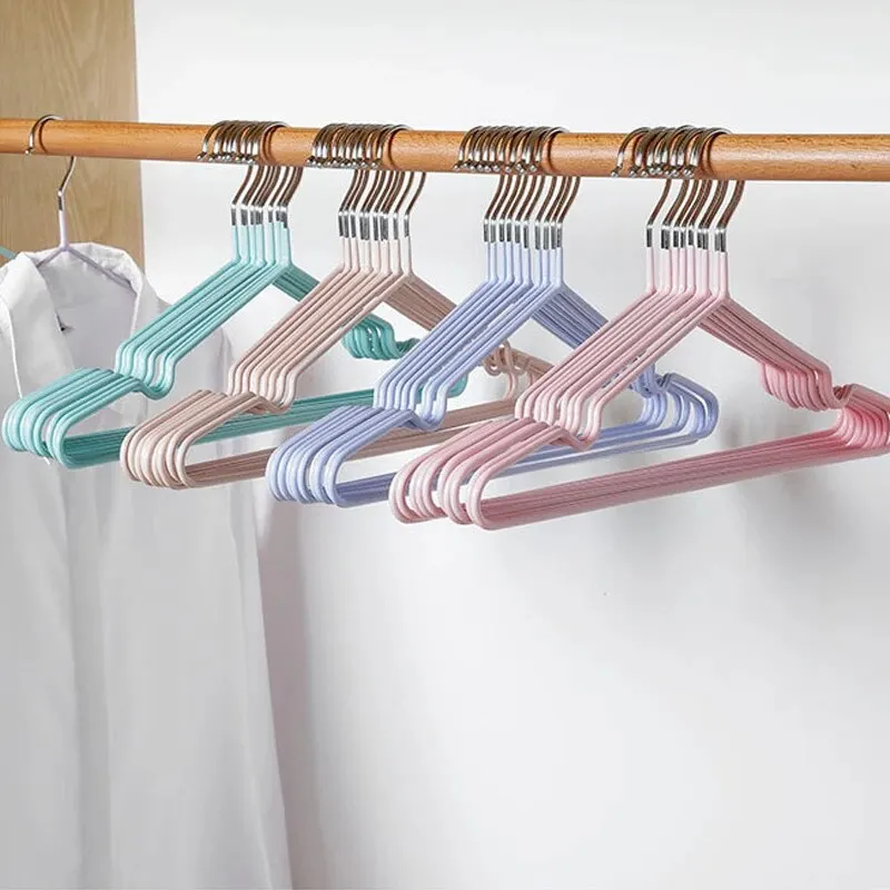 Clothes Hanger 10PCS Non-slip Dip Plastic Dormitory Drying Adult Rack Household Thick Support