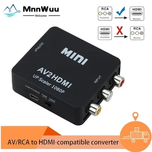 Видеоконвертер MnnWuu AV в HDMI, компактный композитный преобразователь CVBS в HD AV2HD, RCA AV/CVSB L/R