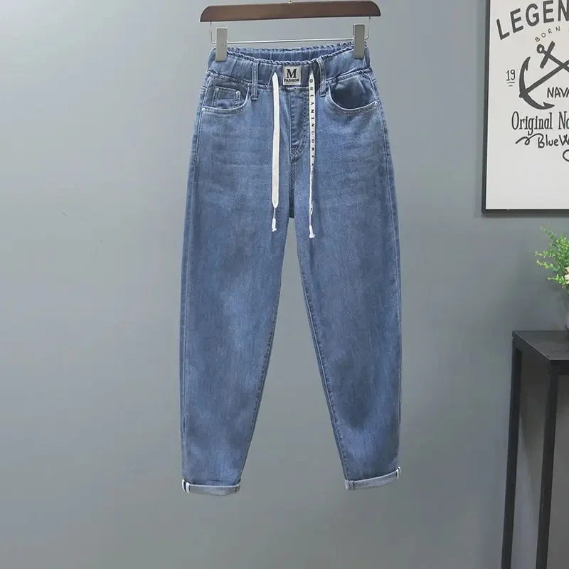 1018 Blue [stretch] ankle-length pants