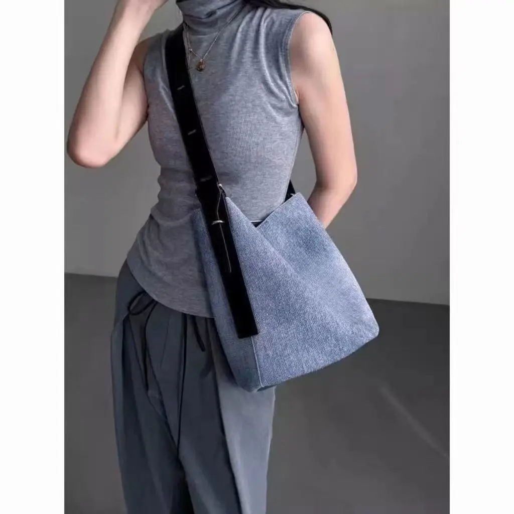 JIAERDI Vintage Denim Crossbody Bags Bucket Bag Women High Street Shoulder Messenger Bag Ladies Large Capacity Tote Bag Handbag