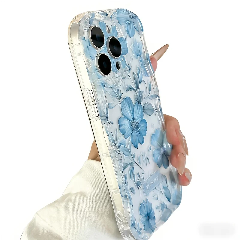Elegant Sweet Blue Floral Phone Case Cover