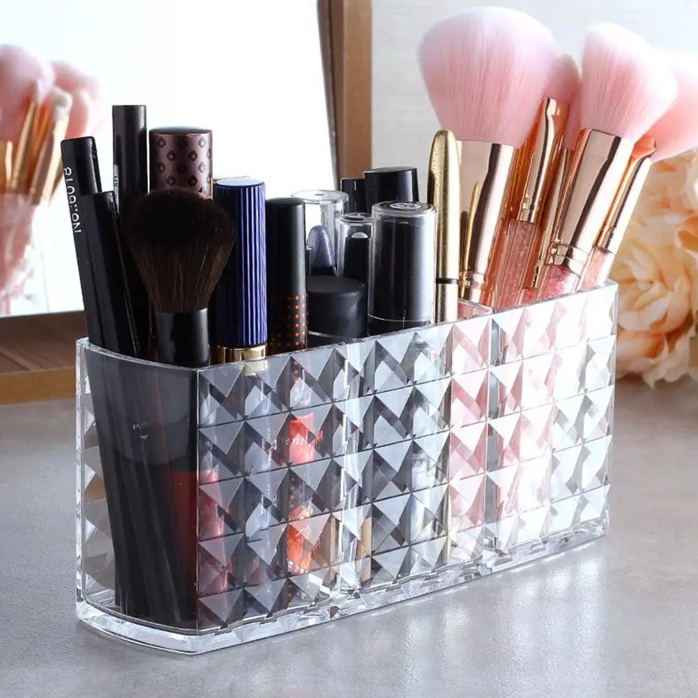 Diamond Patterned Mirror Cabinet Storage Box, Bathroom, Rack Lipstick DROPSHIPPING Bathroom, Storage Cosmetics, U2E8 5