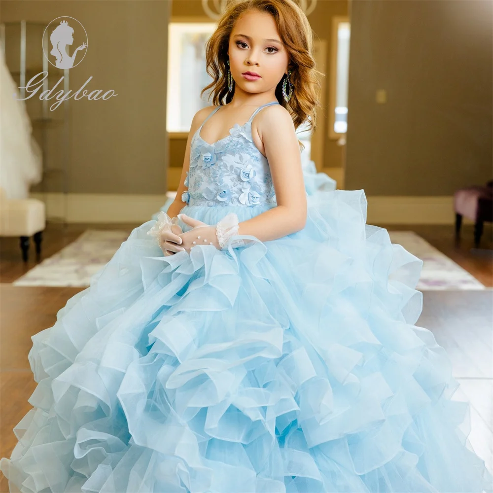 Embossed Floral Velvet Tulle Girl Party Dress by AS454 Kids Dream - Girl Formal Dresses