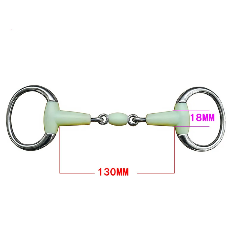 125/127/130mm Horse Gag eggbutt Apple bit Snaffle Bite Stainless Steel Loose Oval Link Mouthpiece Training Equestrian Equipment 4
