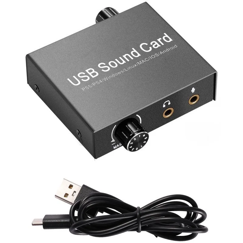 

USB-C Sound Card Audio External 3.5mm Microphone Audio Adapter Soundcard for PS4 PC Laptop Headset USB Sound Card
