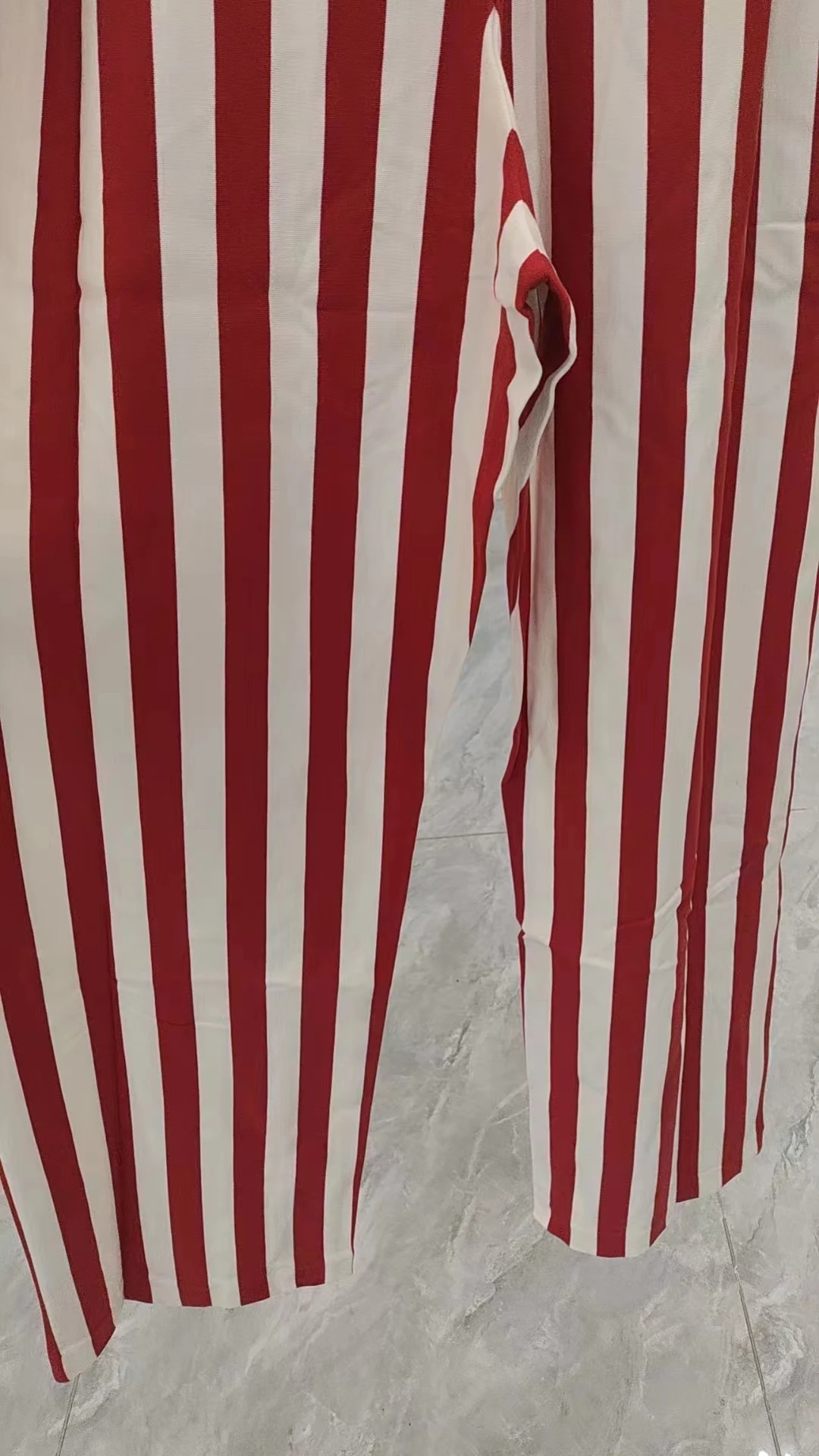 Fenggejiwo women's V-neck vertical stripe tie up jumpsuit