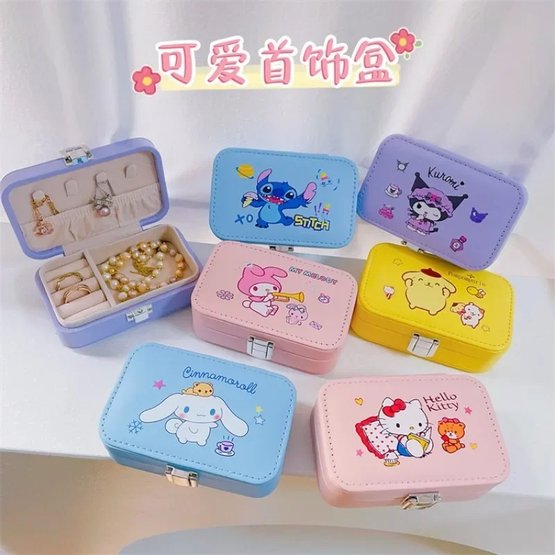 

Sanrio аниме Kawaii Hello Kitty Cinnamoroll шкатулка для драгоценностей Hangyodon мультфильм милый Kuromi стеллаж милые подарки для девочек
