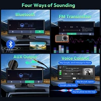 4K 10,26" Écran Tactile Caméra de Tableau de Bord Voiture Apple CarPlay Android Auto Sans Fil Double Objectif Enregistreur Vidéo Dash Cam DVR Pour ISO Android 3
