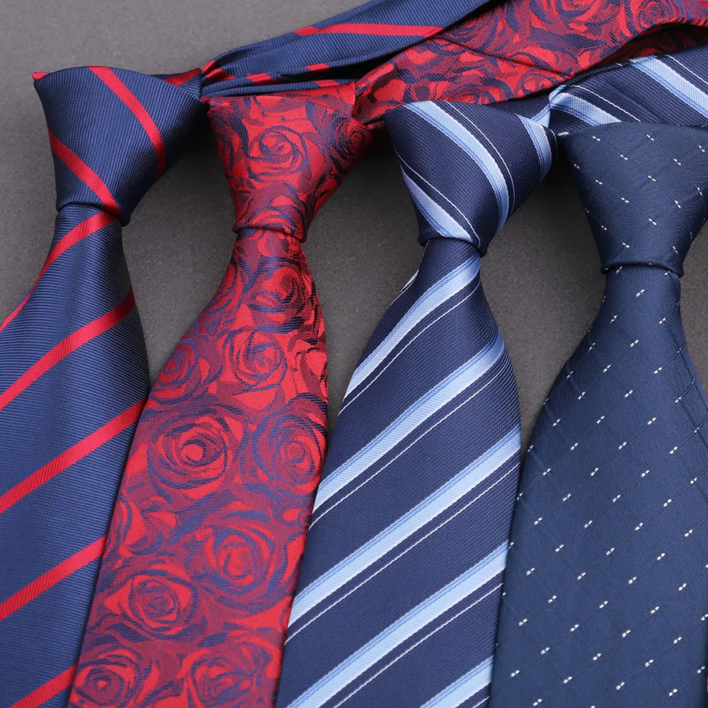 Dünne gestreifte Krawatte für Herren, Business, formelle Hochzeit, 8 cm, Blau, Schwarz, Rosa, Rot, Krawatten, modisches Hemd, Krawattenzubehör – Detail 2