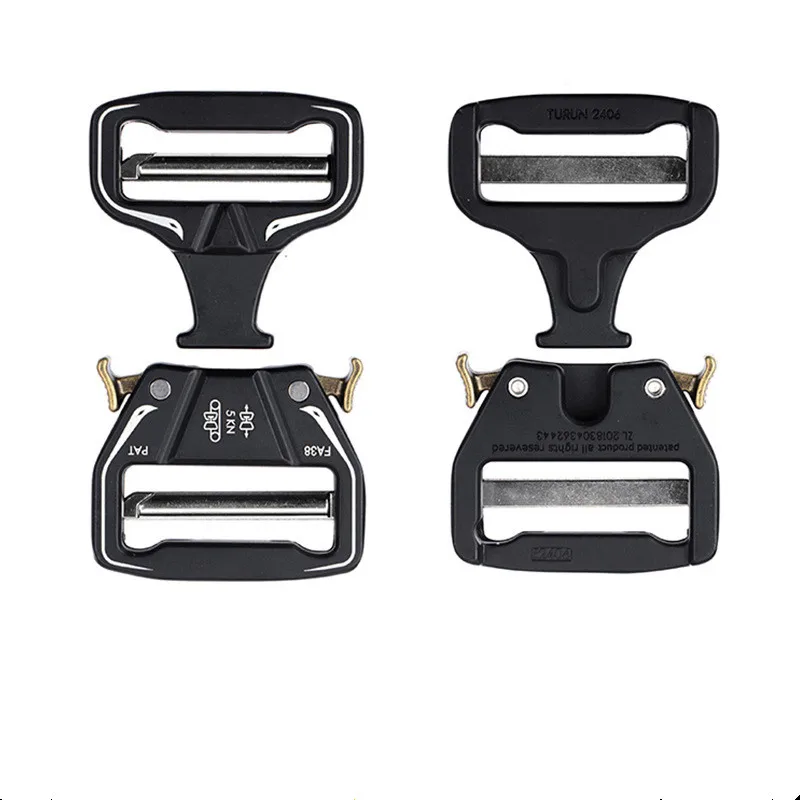Fibbia Tattica A Sgancio Rapido In Metallo 5 Cm – Lega Di Zinco Resistente Per Cinture, Collari E Zaini – Colore Nero