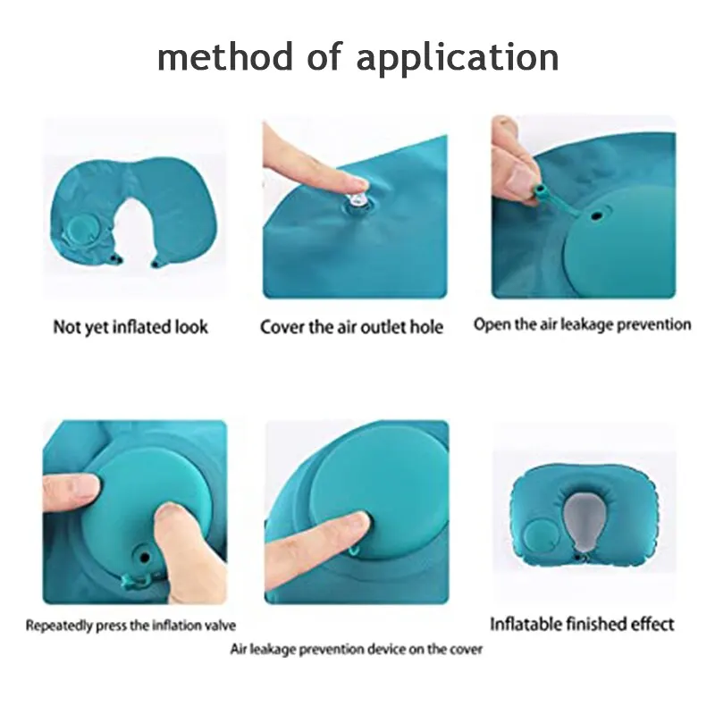 Travel U Shape Air Inflatable Compress Pad Folding Press Type Neck Pillow For Airplane Car Outdoor Siesta Tool inflatable neck pillow,memory foam neck pillow,neck massage pillow