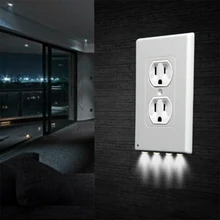 

Sensor Led Duplex Cover 1Pcs Night Plate Convenient Wall Cover Bedroom Outlet Outlet Ambient Light Hallway Cover Durable Light