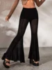 Europe And The United States Selling Six Sides Of Splicing Mesh Through Horn Pants Summer Sexy High Waist Breathable Slim Pants 1