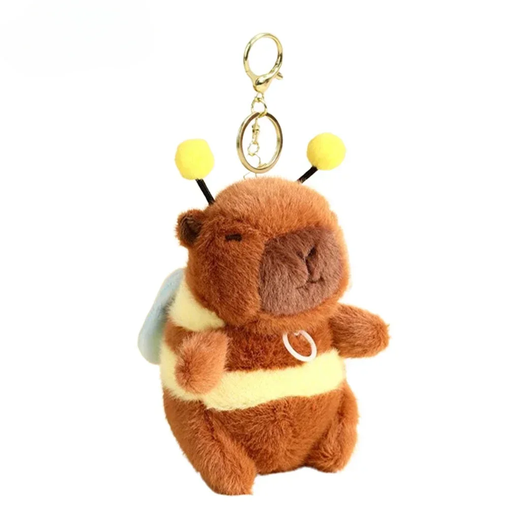 1/3/5/10PCS Capybara Plush Keychain drawing jitterbug wings bee water dolphin bead bag hanging ornaments doll