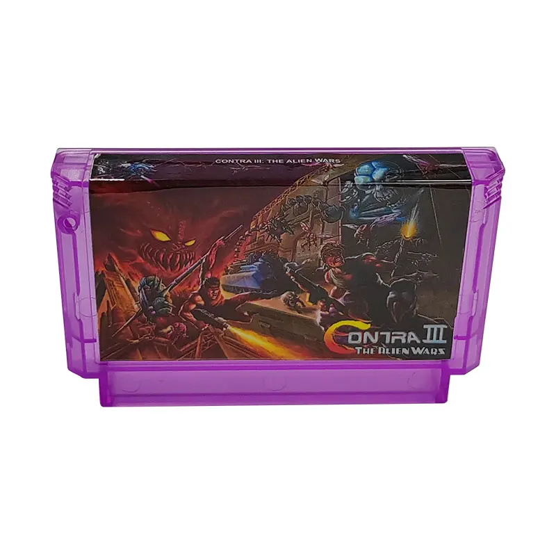 Cartucho de juego CONTRA III THE ALIEN WARS NES FC de bits para