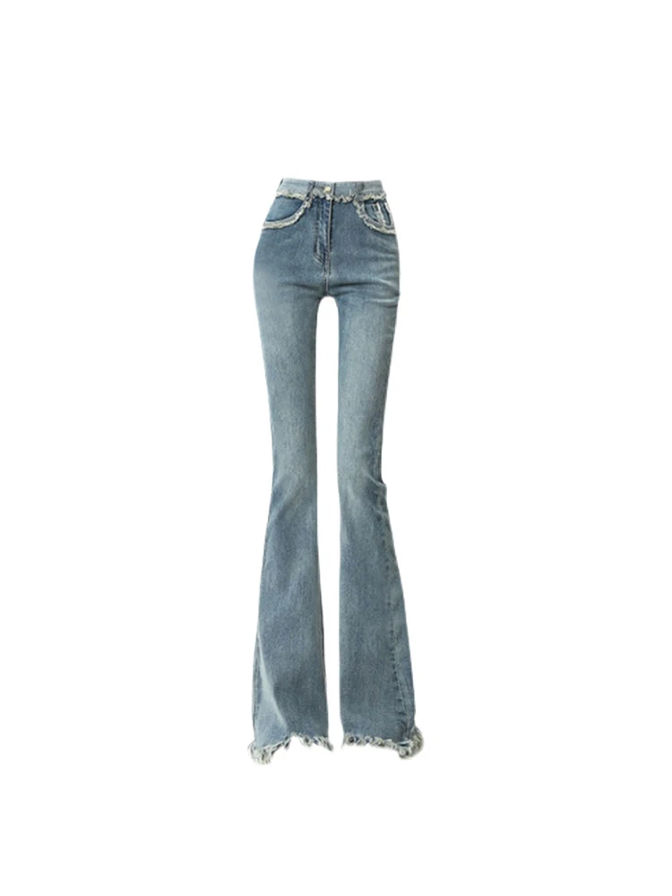 

2023 Summer Women Flared Blue Jeans Streetwear Harajuku Vintage Casual Y2k Straight Denim Wide Leg Pants Oversized Long Trousers