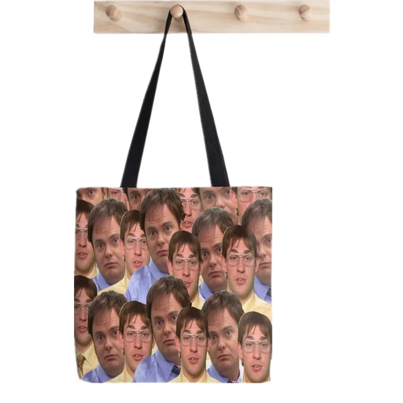 Women Shopper bag The office tv show Dwight Schrute Diptych Bag Harajuku Shopping Shopper Bag girl handbag Shoulder Lady Bag