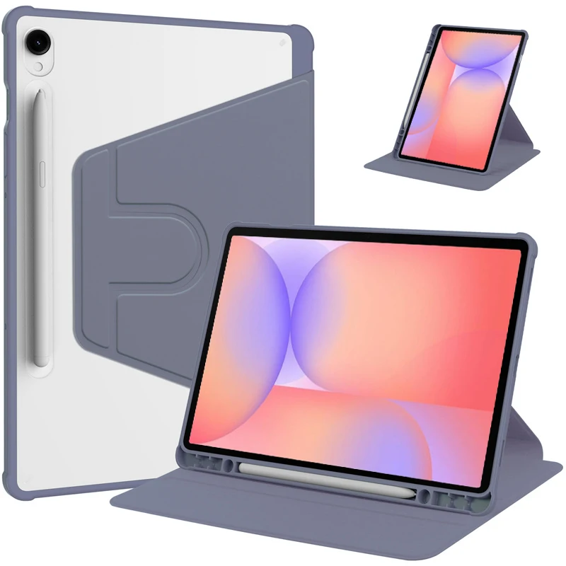 Clear Acrylic 360 Rotating Tablet Case with Pen Holder