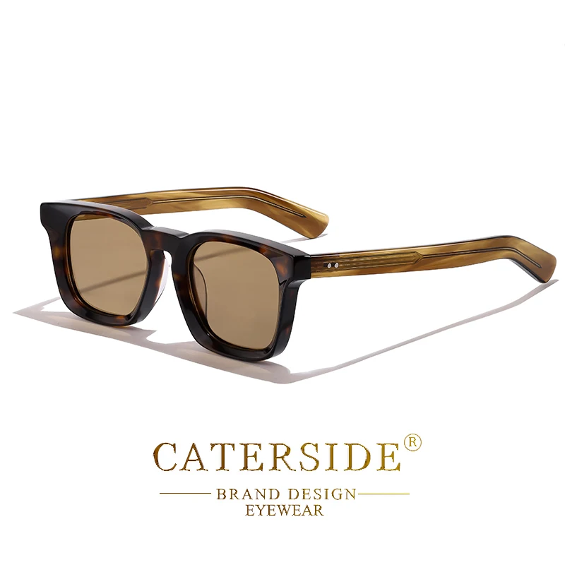CATERSIDE Acetat-Rahmen Vintage Herren-Sonnenbrille Quadratischer Rahmen Hochwertige Sonnenbrillen für Damen Party Reise Outdoor-Brillen – Detail 13