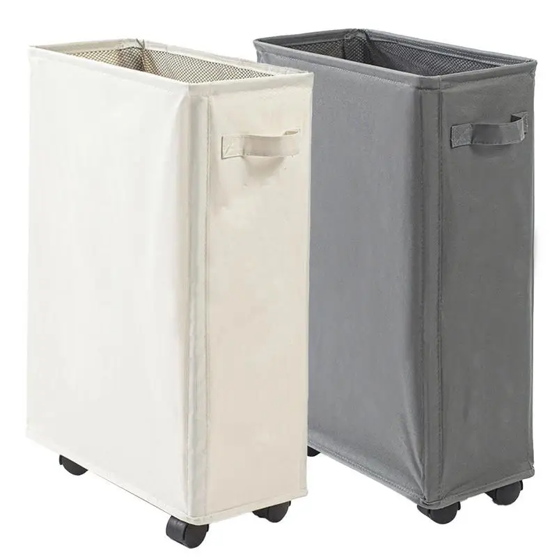 

Collapsible Laundry Basket Large Slim Folding Hamper With Wheels Durable Rolling Laundry Organizer Household Storage Accessories