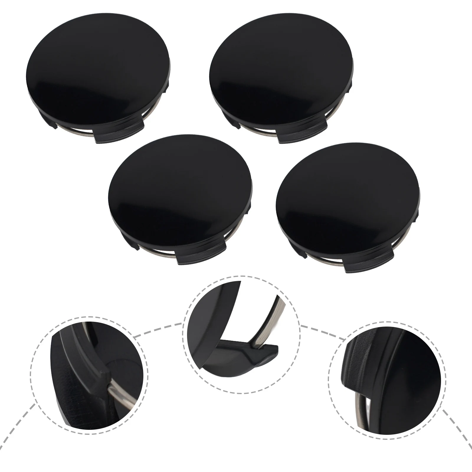 High Quality Car Wheel Center Cap Auto Parts Car Accessories Decoration Kit 2.24x0.67inch 4pcs ABS Plastic