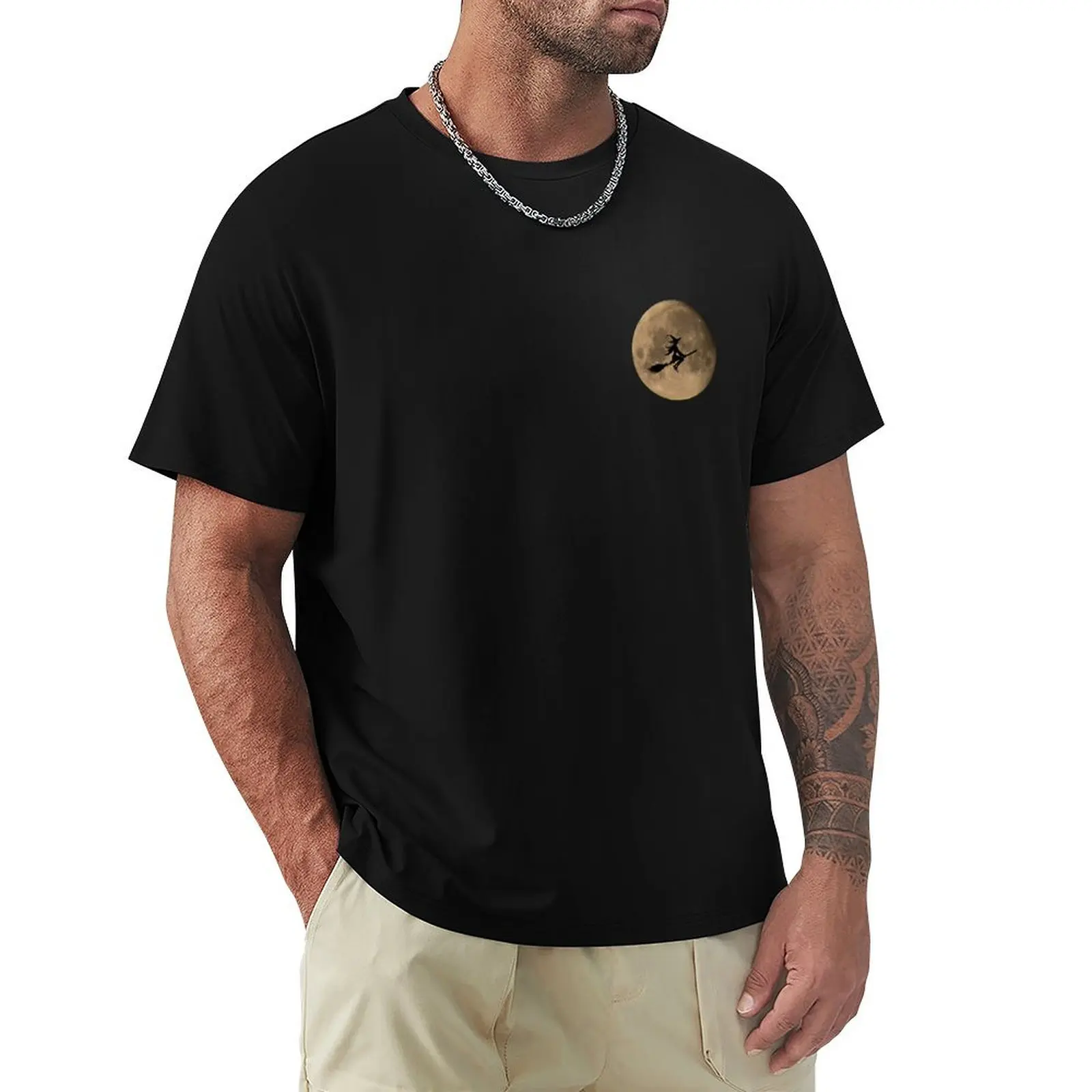 

A witch flying over moon T-Shirt tees new edition men clothings