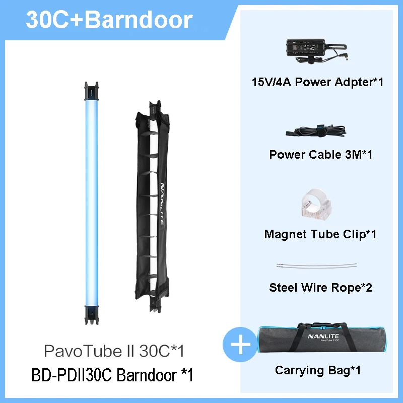 Nanlite PavoTube II 15C/30C Tube Light RGBWW Revolving Colors Soft