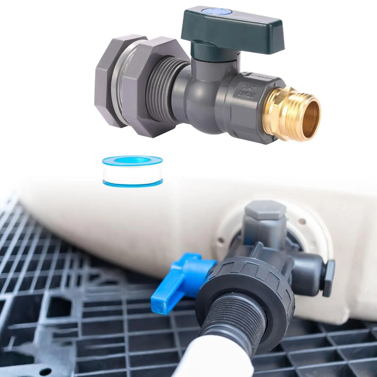 Water Barrel PVC Garden Diverter Kit Garden Faucet Kit 3/4 Water Barrel PVC Garden Diverter Kit Garden Faucet Kit 3/4