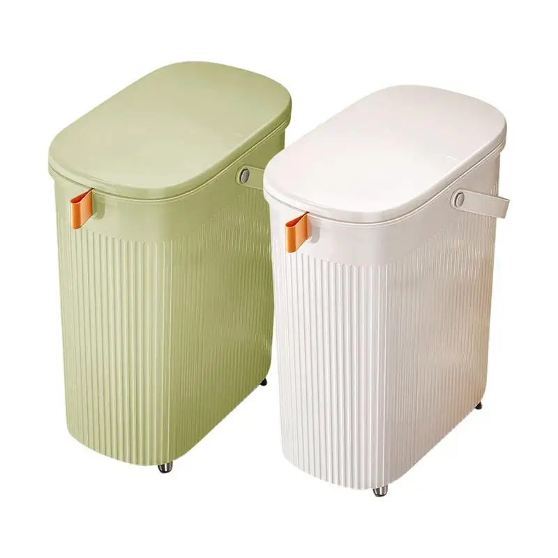 

Bathroom Trash Can With Lid Press Lid Dustbin Basket Waste Container Trash Container Garbage Organizer With Handle For Bathroom