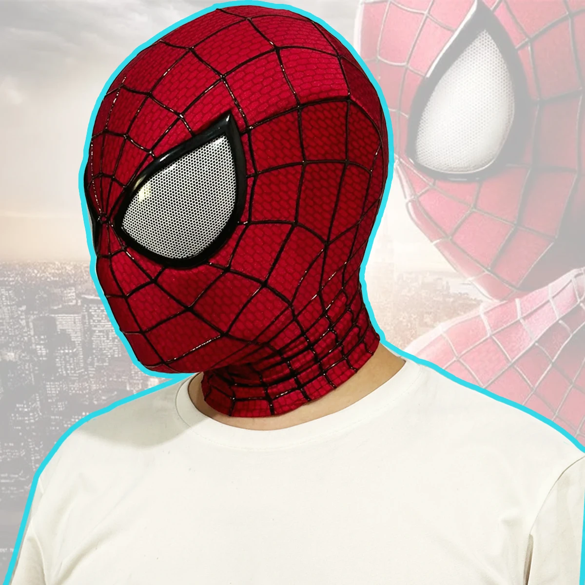 アメージングスパイダーマン2 マスク　フェイスシェル 新しいバージョンのフルヘッドフェイスシェル型シェルアイ DIY