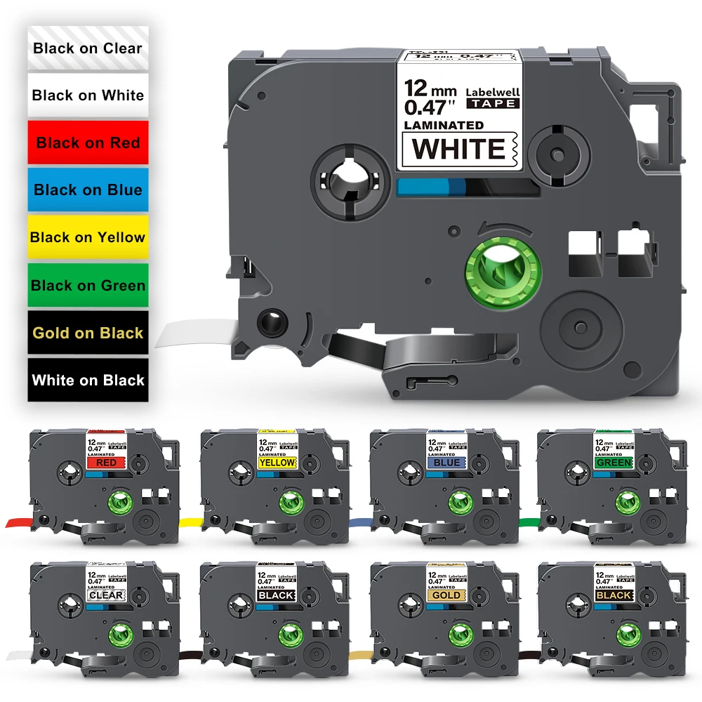 

Labelwell 231 Label Tape Compatible for Brother 231 131 631 335 221 211 S231 C31 Label Cartridge for P Touch Label Maker PTH110