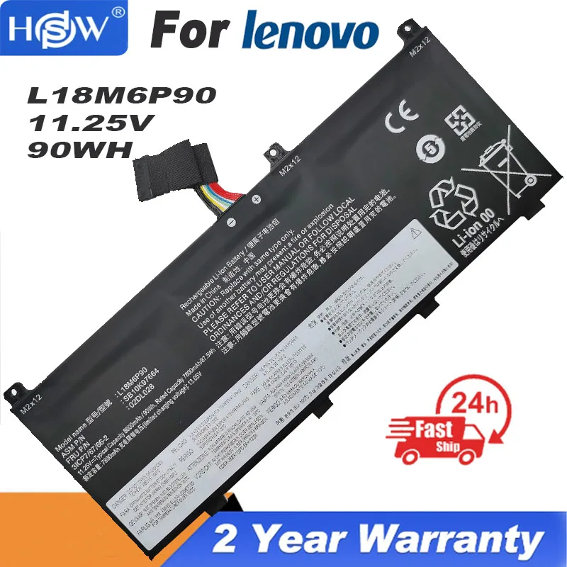 

Аккумулятор L18M6P90 для ноутбука Lenovo ThinkPad P53 Series L18C6P90 02DL028 5B10W13901 SB10K97664 11,25 в 90 Вт/ч 8000 мАч