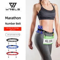 WRELS Unisex Triathlon Marathon Race Number Belt With Gel Holder Running Belt Cloth Belt Motor Running Outdoor Sports 1