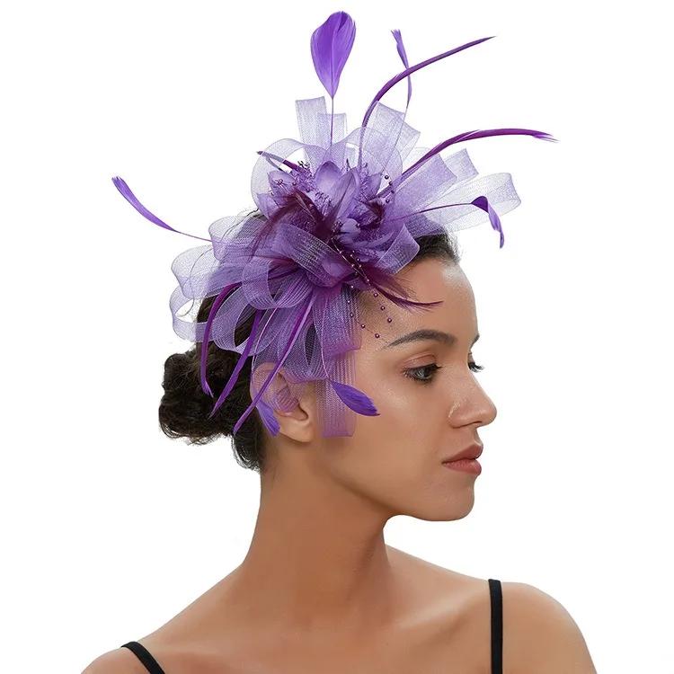 Banquet Feather Hair Pins Headdress Wedding Party Bridal Tiara Women Fascinators Clip Ladies Accessory Wedding Women Head Band hair accessories bridal hair accessories