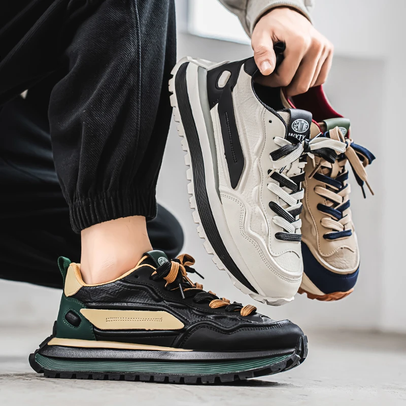 Fashion Vulcanized Sneakers For Men Street Style Platform Brand Casual Sneakers Men's Shoes Korean Walking British Shoes Male 5