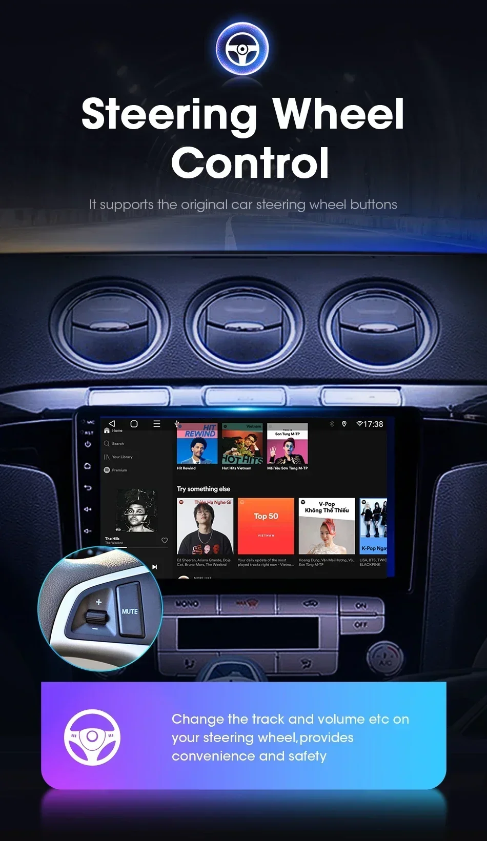 Android Wireless Carplay Autoradio Audio für Ford S-MAX 2007–2015, Radiopavigation, Multimedia-Player, Stereo, 2 Din-Kopfeinheit – Detail 9